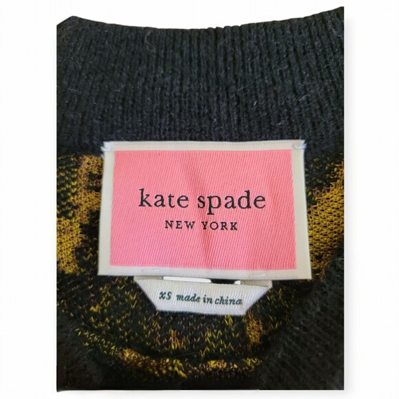 Kate Spade New York Mockneck Hazelnut Print Midi Sweater Dress XS EUC - Picture 6 of 11